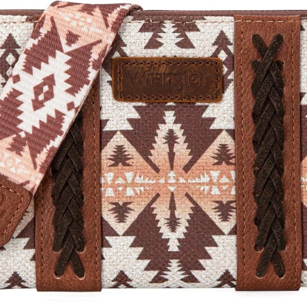 Wallet Purse for Women Western Aztec Clutch Wristlet Wallet with Credit Card Hol
